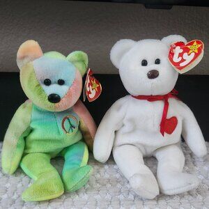 Beannie Babies - Peace and Valentino